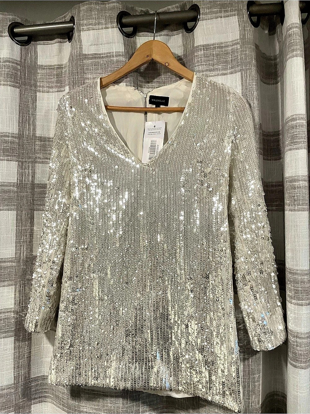 Majorelle Sequin Mini Dress in Silver Size Small Like New